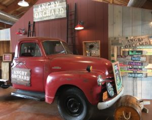 apple truck in Angry Orchard museum